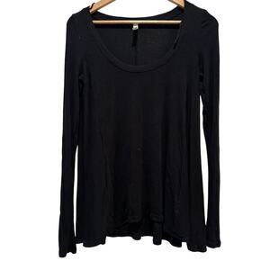 Free People Black Long Sleeve Top sz XS Loose Fit